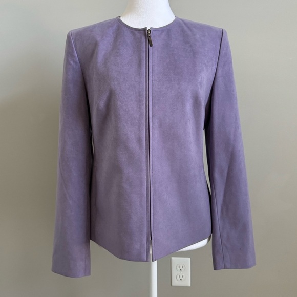 Talbots Lightweight Light Purple Lilac Suede Jacket Size 4 - Picture 1 of 7
